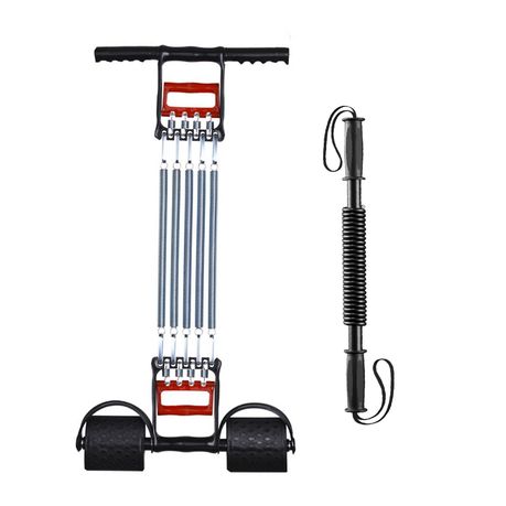 Home Gym Chest Expander Power Twister Bar Fitness Set 3in1