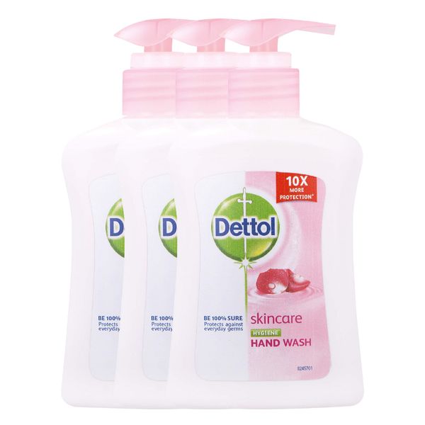 Dettol Liquid Hand Wash Pump Skincare 200ml - 3 Pack Bundle