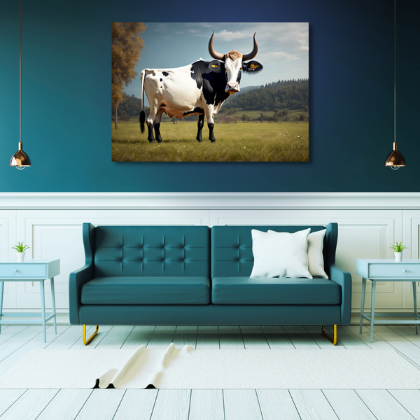 Canvas Wall Art Decor - Cow On The Pasture Artwork