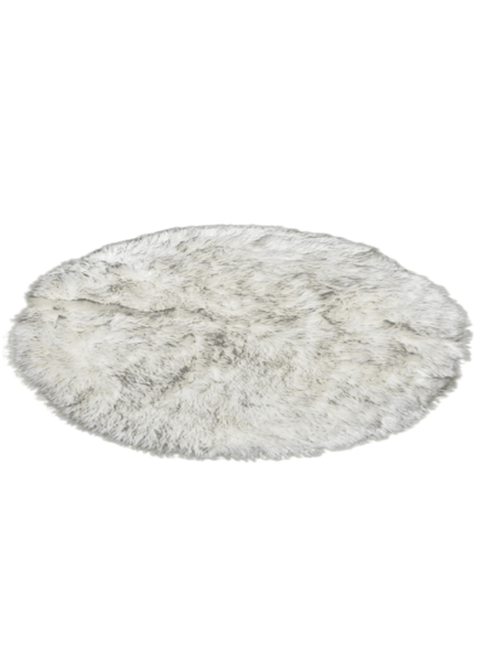 White And Grey Mix Round Rug