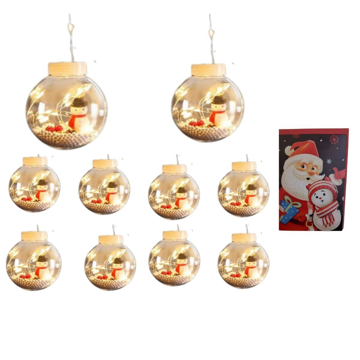 Nihao -Christmas Bubble String Lights Curtain Light With10 Balls - 3m