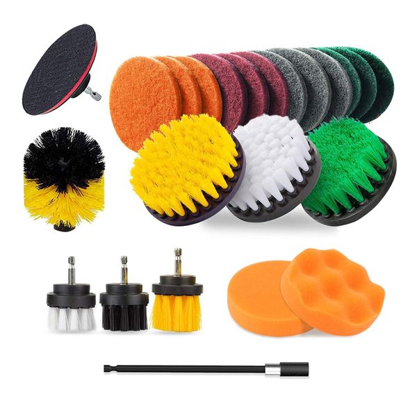 21 Piece Automotive Drill Brush Set, Drill Powered Cleaning Brushes Tool