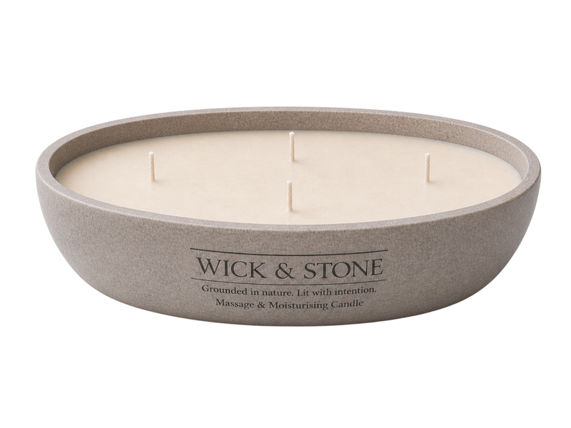Wick &amp; Stone, Massage &amp; Moisturising Candle - 220g
