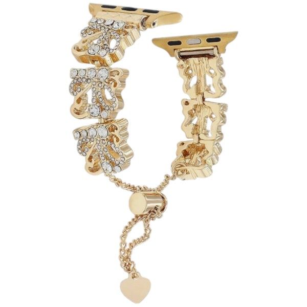 Draw-String Lock Elegant Diamante Watch Bracelet Strap - Silver