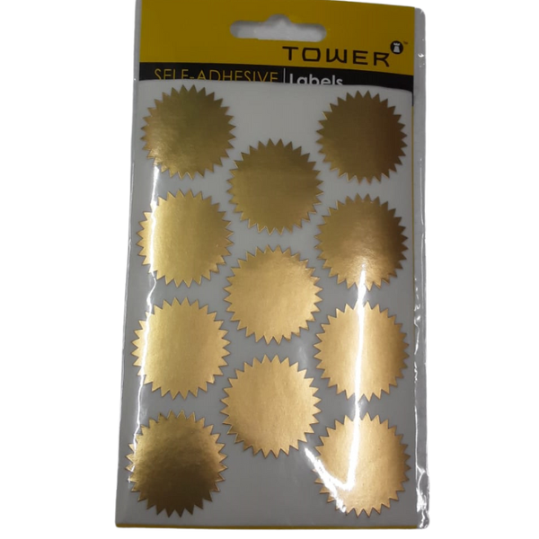 Tower-Notarial Seals N40 (40mm DIA) 77 labels- Gold