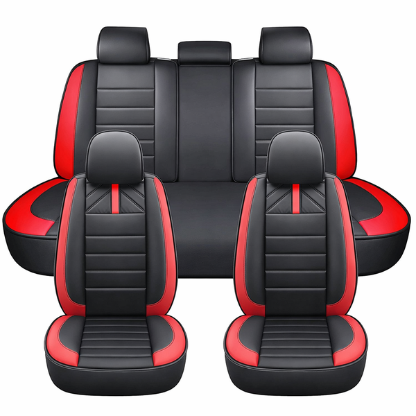Universal Car Seat Covers - PU Leather, Non-Slip