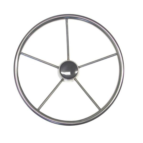 Marine Grade 316 Stainless Steel Steering Wheel - 380mm Diameter