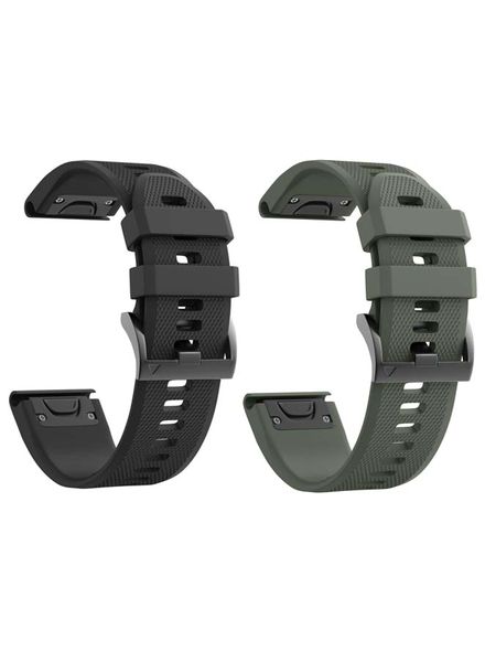 2 Pack Strap for Garmin Fenix 7X / 6X / 5X- 26mm Width Silicone Watch Strap