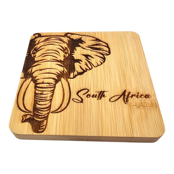 Gift Emporium South Africa Elephant Bamboo Coaster - with Bottle Opener