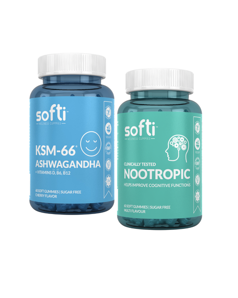 Softi Ashwagandha &amp; Nootropic Pack (120) - Mental Clarity &amp; Mood Support