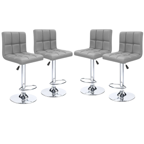 Padded Bar Stools/Kitchen Chairs Set of 4 Grey Colour Shop Today