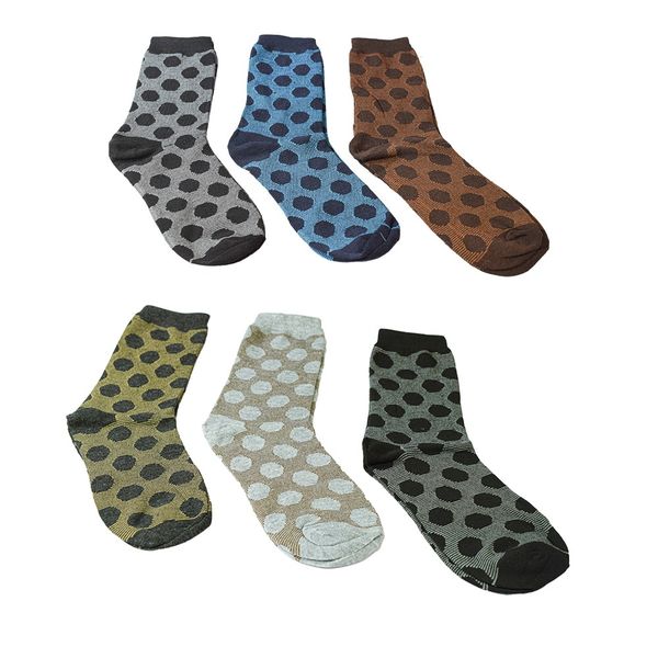 Men's Spotted Pattern Design Fashionable &amp; Comfortable Socks-3 Pairs