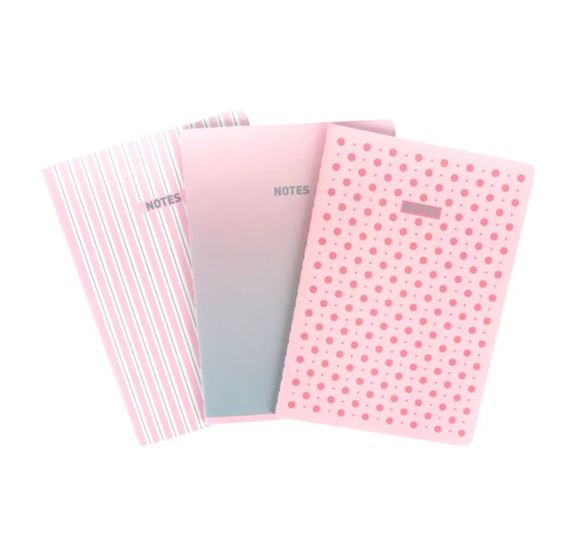 3 Pack A5 Feint Ruled Notebook 40 Sheets - Pastel Green