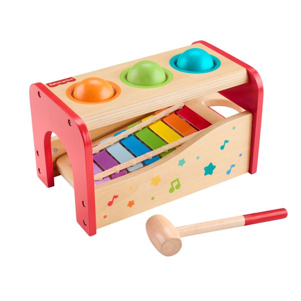 Fisher-Price Wooden Pound &amp; Tap Bench Xylophone Musical Activity