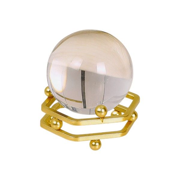 Mystic Crystal Ball With Golden Display Ring