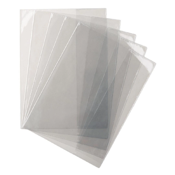Pack Of 10 Clear Pre Cut Adjustable Book Covers 80gsm x 2