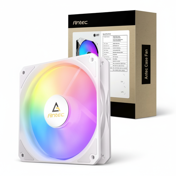 Antec 120mm PWM ARGB Reverse Case Fan - White Cooling Fan