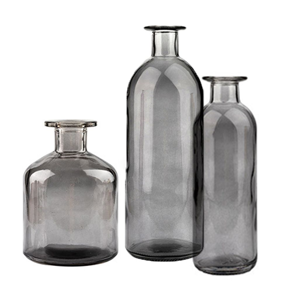 Home Decorative Nordic Glass Bottle Flower Vases Set of 3