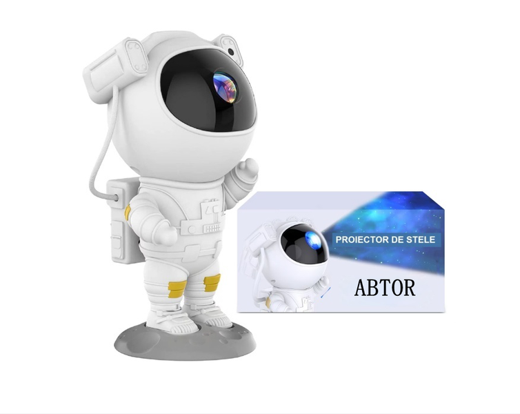 ABTOR Astronaut Star Projector Night Light, 360 Adjustable, White