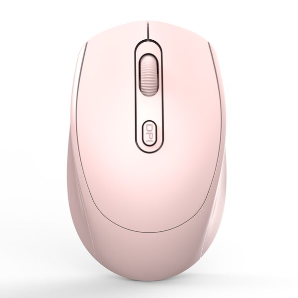 Rechargeable Wireless Mouse, Dual Mode (Bluetooth &amp; 2.4G USB) Pink