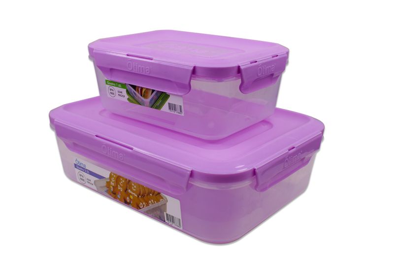 Otima Quatro Two Piece Clip Lock Food Saver Container Set - 3.5L &amp; 1.6L Set