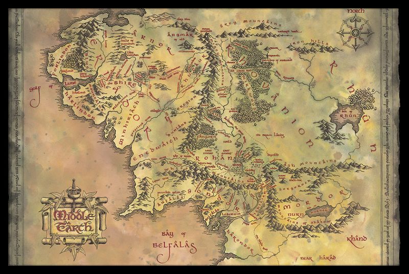 The Lord of the Rings (Mount Doom) Poster with Black Frame