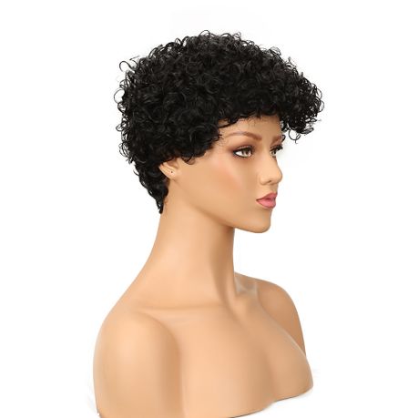 Joedir Short Curly Pixie Cut 100%Brazilian Human Hair Wigs Mperfect 1B# |  Buy Online in South Africa 