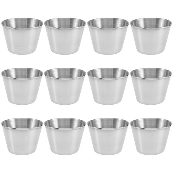 12 Pack Stainless Steel Condiment Sauce Cups