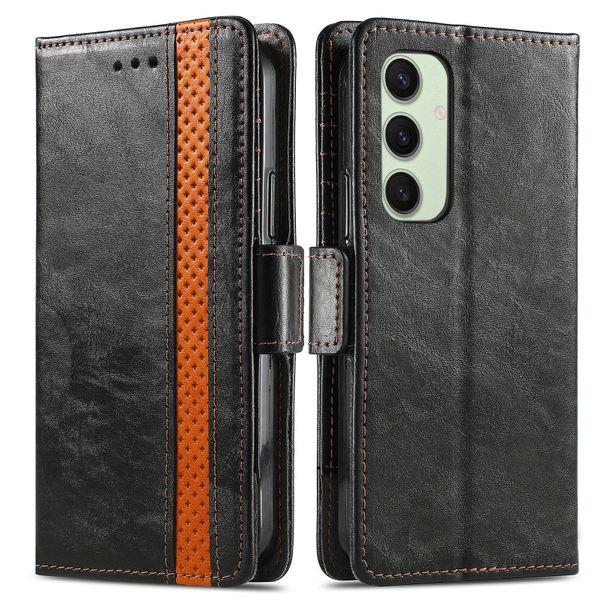 Leather Case Compatible With Samsung Galaxy S24 FE Flip Wallet Cover