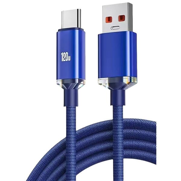 120W 6A Fast USB Type-C Braided Cable 2M/1.5M/1M