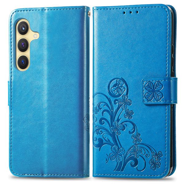 Magnetic Leather Embossed Wallet Case Compatible With Samsung Galaxy S24