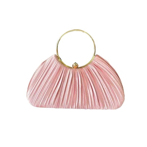 Fresh and Sweet Princess Dinner Bag Fashion Pleated Banquet Clutch
