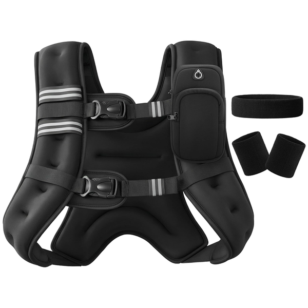 5-15kg Weighted Vest with Reflective Strips Phone Arm Bag Band Set Training