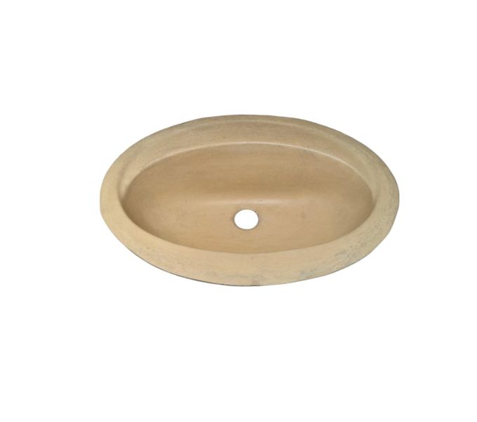 Sandstone Bespoke Oval Drop In Concrete Basin 61 x 47 x 18cm