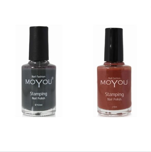 Chocolate Spice and Grey Downy Winter Moyou Nail Polish - Pack of 2