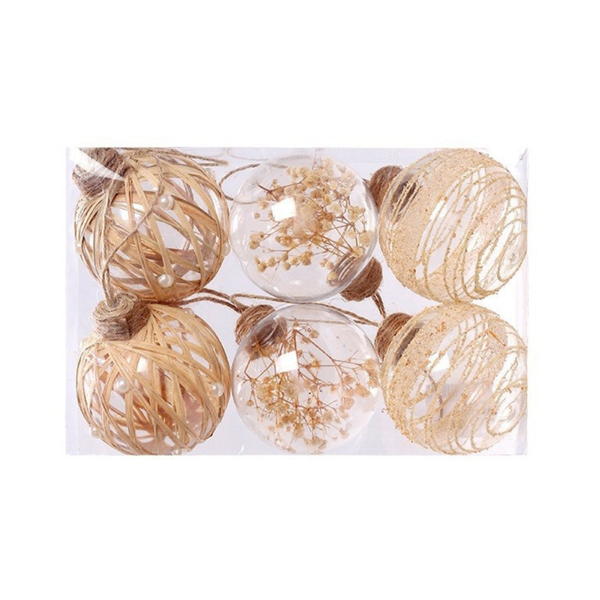6pc 8cm Christmas Balls - 2 Pack