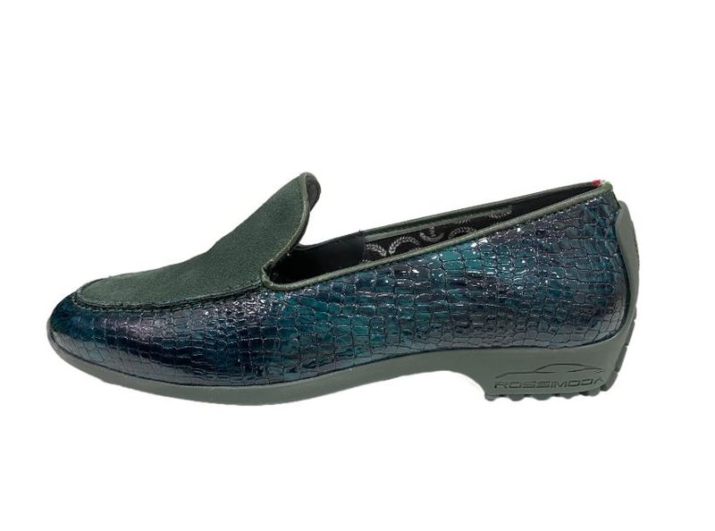 Rossimoda - Croc Mini - Croco Green Mens Croc Look Loafers