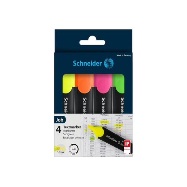 Schneider Job 150 Highlighter - 1 x 4-pack