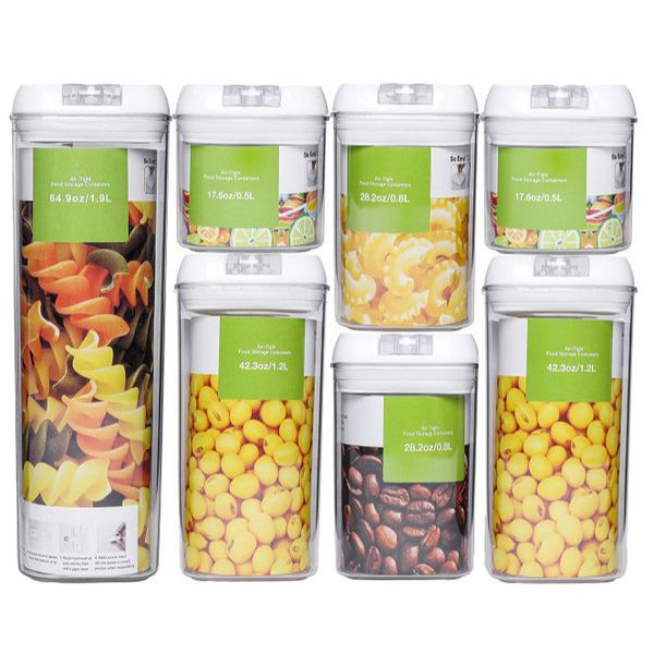 Moisture Resistant Plastic Food Storage Jars7-piece