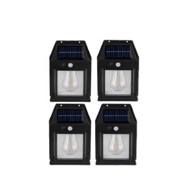 4 Pack Vintage Style LED Solar Fence Light