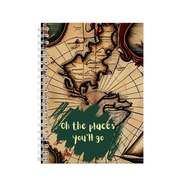 Places A5 Notebook Spiral and Lined with Travel Graphic Notepad Present 103