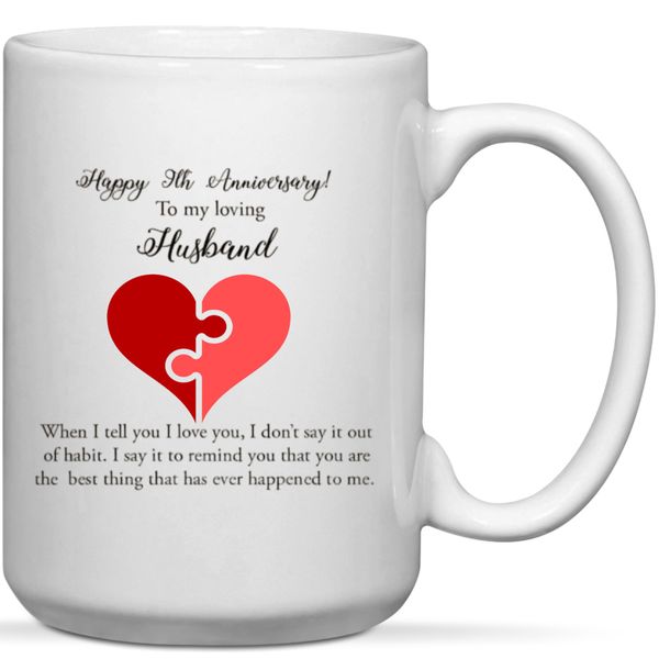 Happy 9th Anniversary To My Loving Hisband Gift Mug