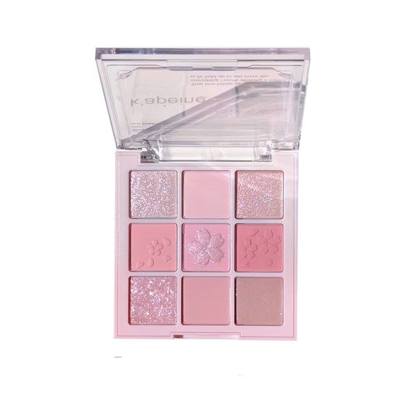 Nine-Color Pearlescent Shimmering Highlighter Contouring Eyeshadow Palette