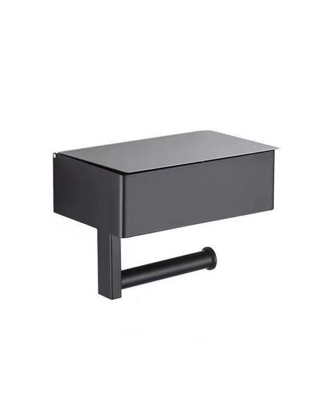Matte Black Toilet Paper Holder with Wipe Holder, Stainless Steel