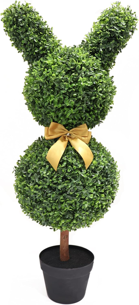 Artificial Bunny-Shaped Bowknot Topiary Tree