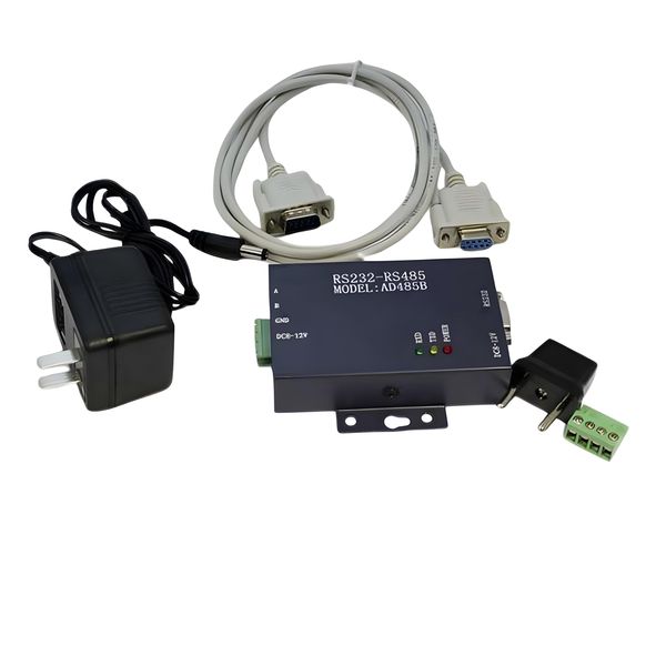 XY RS-232 to RS-485 Converter with Enclosed Housing, Mounting Holes, LEDs