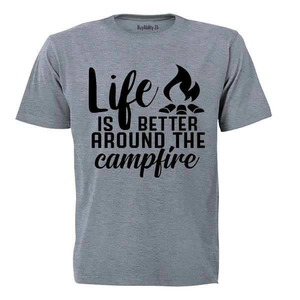 Life is Better Around a Camp Fire - Mens - T-Shirt - White