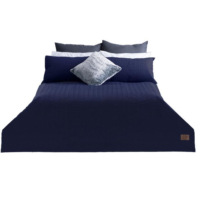 Pierre Cardin - Le Intro Pinsonic Quilt - 240x240 - Navy | Shop Today ...