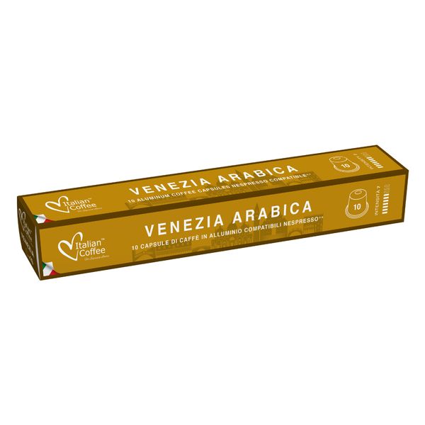 Italian Coffee Venezia Arabica - Nespresso compatible Aluminium coffee capsules