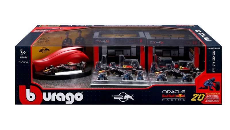 Burago 1:43 Redbull Formula 1 Deluxe Pit Set